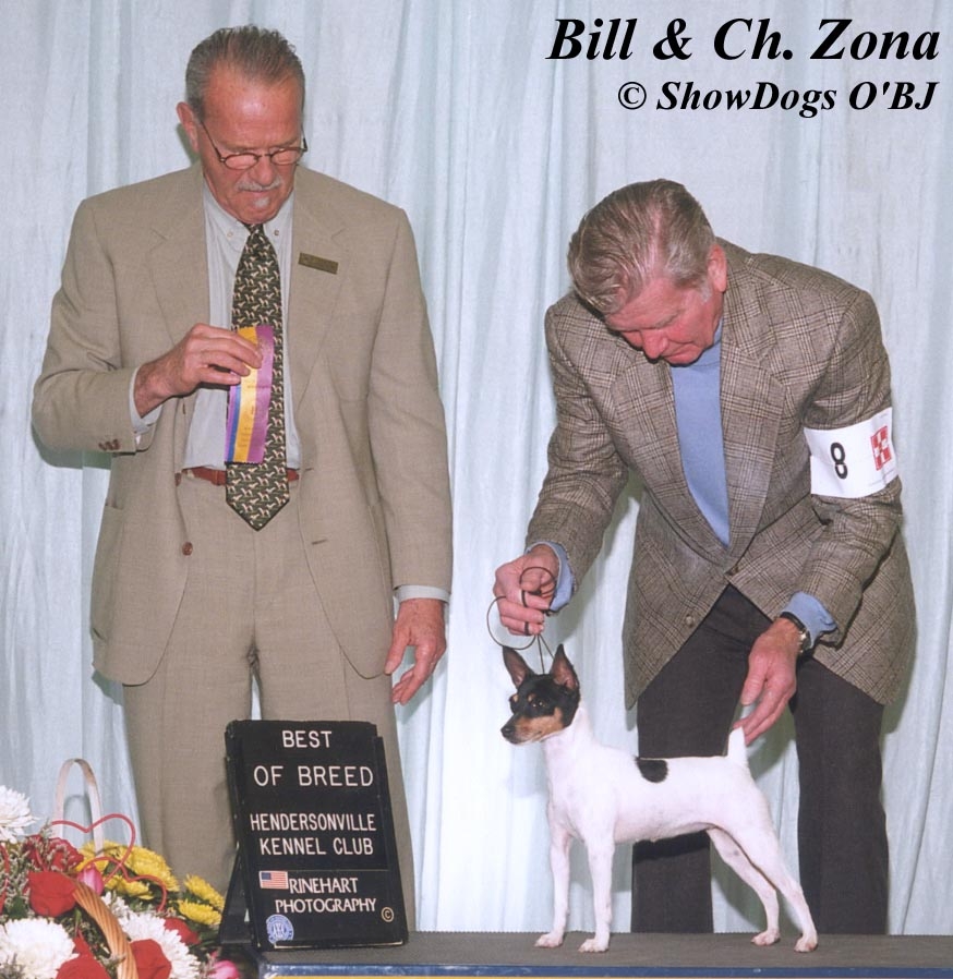 HUGELY'S MOTHER AKC CH. ZONA, BILL ANDREWS HANDLING